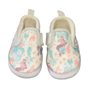 Vans Sparkly Glittery Colorful Leather Mermaid Easy Slip On Shoes Sz 2